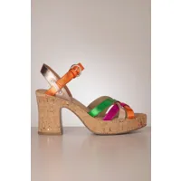 sandales à plateforme métallisées savannah en multicolore