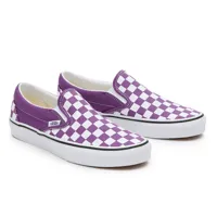 vans chaussures classic slip-on checkerboard (color theory checkerboard purple magic) unisex violet, taille 35