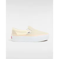 vans chaussures classic slip-on checkerboard stackform (color block multi) femme beige, taille 36.5