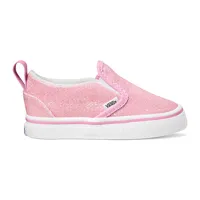 vans chaussures slip-on v glitter bébé (1-4 ans) (glitter pink) toddler rose, taille 24