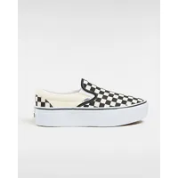 vans chaussures classic slip-on stackform (checkerboard black/classic white) femme noir, taille 34.5
