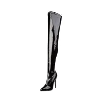 pleaser dom3000/b, bottes femme - noir (black), 46 eu