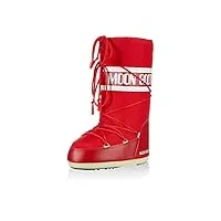 moon-boot moon boot nylon, bottes de neige mixte adulte, rouge (rosso 003), 42 eu