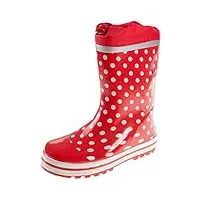 playshoes bottes en caoutchouc bottes de pluie mixte enfant, points rouges, 23 eu