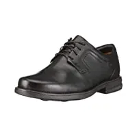 clarks carter air, chaussures de ville homme - noir (black leather), 39.5 eu (6 uk)