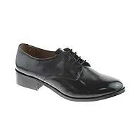 grafters , chaussures de ville à lacets pour femme - noir - noir, 39.5