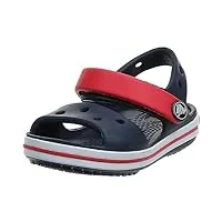 crocs sandales crocband, sandales unisexes pour enfants, légères et bien ajustées, bleu marine / rouge, taille 28-29 eu