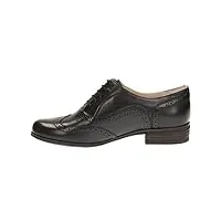 clarks hamble oak chaussures richelieu à lacets, femme, noir (black leather), noir (black leather), 39 eu