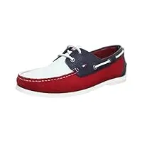 tommy hilfiger chino 7b, chaussures à lacets homme - rouge (red/white/midnight), 42 eu