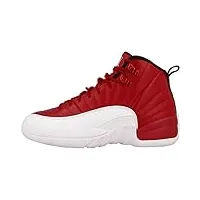 nike homme air jordan 12 retro bg chaussures de basketball, gris/rouge (feather grey dgh solid grey solar red), 38 eu