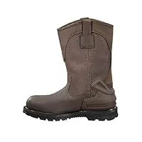 carhartt men's 11" wellington waterproof steel toe leather pull-on work boot cmp1270, oil tanned cordura nylon/brown coated, 15 w us