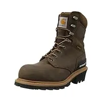 carhartt men's 8" waterproof composite toe logger boot cml8369, crazy horse brown oil tanned leather, 11.5 w us