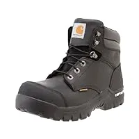 carhartt men's 6" rugged flex waterproof breathable composite toe leather work boot cmf6371,black oil tanned,12 m us