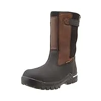 carhartt men's 10" wellington waterproof leather pull on boot cmf1391, brown oil tan/black coated, 9 m us