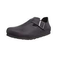 birkenstock unisex london clog adjustable strap slip on loafer shoe, black oiled leather, 42