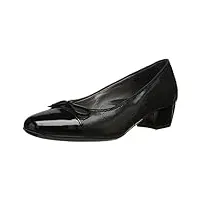 ara chaussures micha dress pump pour femme, velours laqué noir, 42.5 eu