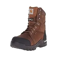 carhartt men's 8" rugged flex insulated waterproof breathable safety toe leather work boot cmf8389, brown, 11 m us