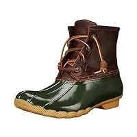 sperry top-sider women's saltwater boot, tan/green, 9.5 m us