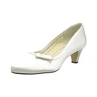 rainbow club chaussures de mariée josephine - escarpins ivoire ou blanc en satin - chaussures de mariage - talon entonnoir, crème ivoire., 41 eu