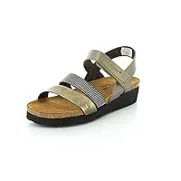 naot sandales pour femme, (Étain/cuir métallique/noir avec rivets argentés.), 39 eu