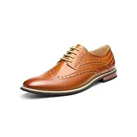 chaussures de ville homme à lacets en daim oxfords chaussure costume entreprise officiel classique pour travail marron prince-3 taille 43