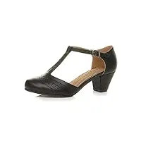 femmes talon moyen découper chaussures richelieu escarpins pointure 9 - noir mat - 42 eu