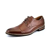 bruno chaussures de ville homme oxfords en daim chaussure costume à lacets hommes classiques pour travail brun prince-6 taille 46