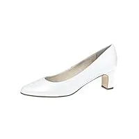 fiarucci chaussures de mariée anya - escarpins en cuir blanc - chaussures de mariage à talon bloc, blanc., 37 eu