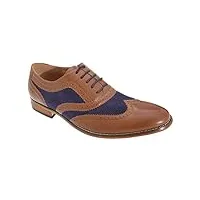 goor - chaussures de ville - homme (45 eu) (fauve/bleu marine)