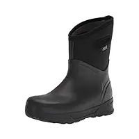 bogs men's bozeman mid waterproof insulated rain boot, black, 12 d(m) us