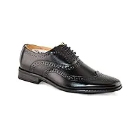 chaussures formelles noires, belles chaussures basses pour un mariage en cuir lacées en ligne pour garçons, taille 13-5 - noir - noir,