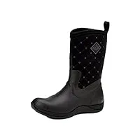 muck boots arctic weekend prints-quilted print, bottes de pluie femme, noir (black/castlerock print), 39/40 eu