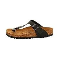 birkenstock gizeh oiled leather, tongs homme, black, 42
