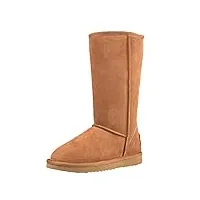shenduo bottes hiver femme cuir(daim), boots classiques hautes doublure chaude da5815 marron 38