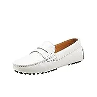 shenduo classic, mocassins femme cuir - loafers multicolore - chaussures bateau & de ville confort d7052 blanc 39