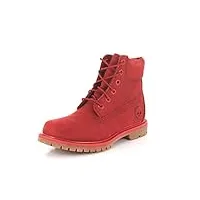 bottines timberland 6-inch premium - pour femme - imperméables - rouge - rot (ruby waterbuck), 41 eu
