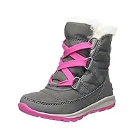sorel fille children's whitney short lace bottes de neige, gris (quarry/pink ice), 27 eu