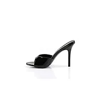 pleaser femme classique-01 sandales ouvertes, black pat, 40 eu