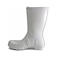 womens hunter original short gloss rubber waterproof snow wellington boot - white - 8