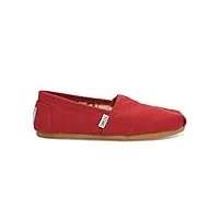 toms women's classic canvas slip-on,red,6.5 m