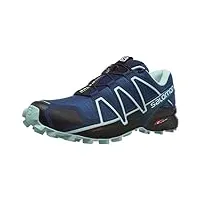 salomon femme speedcross 4 w chaussures de trail, bleu poseidon eggshell blue black, 40 eu