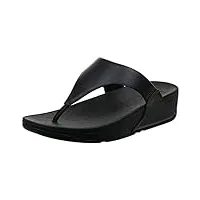fitflop lulu leather toepost, sandales bout ouvert femme - noir (noir 001) - 36 eu