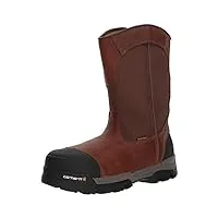 carhartt men's ground force 10" waterproof composite toe cme1355 wellington industrial boot, peanut oil tan leather, 11 m us
