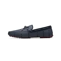 swims men's braided lace loafers, navy/deep red, 13 m us