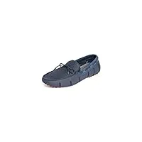 swims men's braided lace loafers, navy/deep red, 9 m us