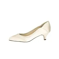 rainbow club chaussures de mariée hollie - satin ivoire - escarpins pour femme, crème ivoire., 37 eu