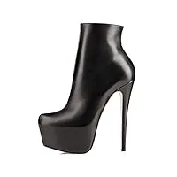 edefs - bottines classiques femme - plateforme bottes femme - chaussures à talons hauts - noir 43
