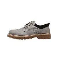 heheja homme derby chaussures de ville à lacets loisirs faux cuir chaussures d'affaires gris asia 43 (26.5cm)