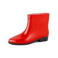 ladeheid bottines bottes de pluie chaussure femme lazt201801 (rouge, 39 eu)