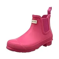 womens hunter original chelsea waterproof festival snow rain ankle boots - bright pink - 3